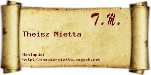 Theisz Mietta névjegykártya